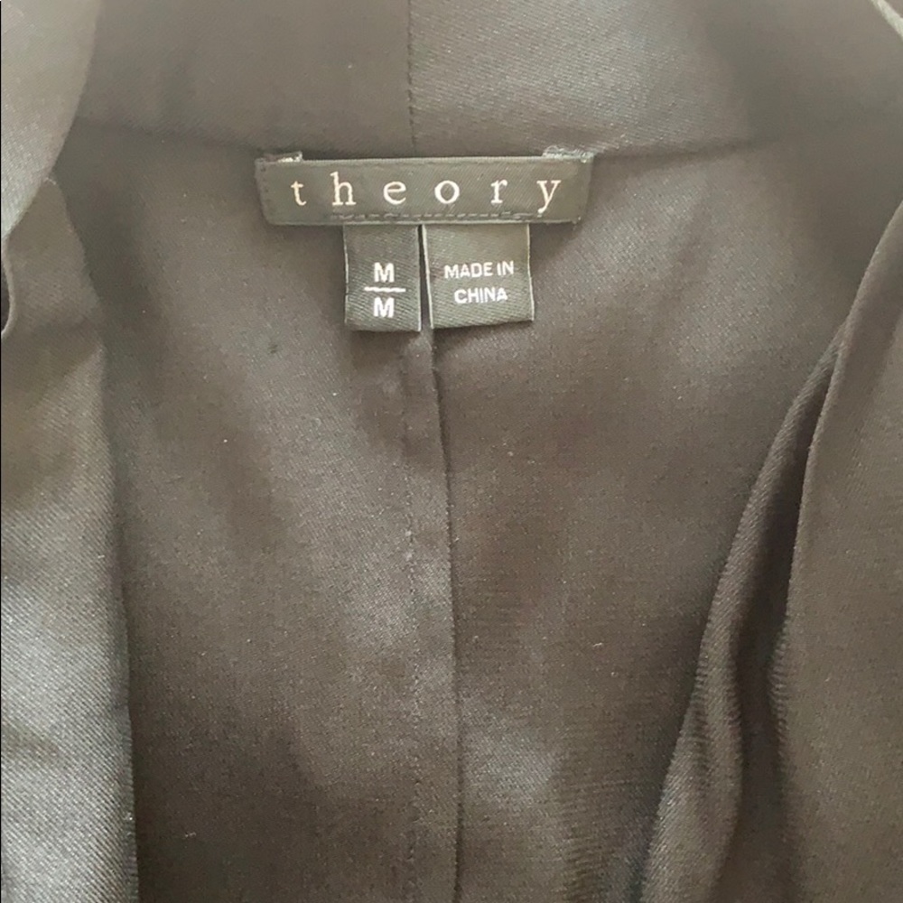 Theory Black Draped Open Front Size M - image 3